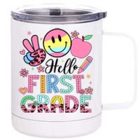 Hello 1st Grade Boy Girl Teacher Back To School 1st Grade 12 oz Stainless Steel Tumbler Cup