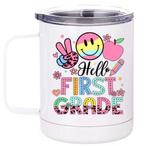 Hello 1st Grade Boy Girl Teacher Back To School 1st Grade 12 oz Stainless Steel Tumbler Cup