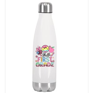 Hello 1st Grade Boy Girl Teacher Back To School 1st Grade Stainless Steel Insulated Water Bottle