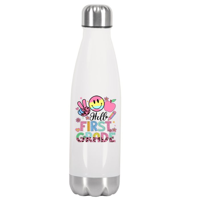 Hello 1st Grade Boy Girl Teacher Back To School 1st Grade Stainless Steel Insulated Water Bottle