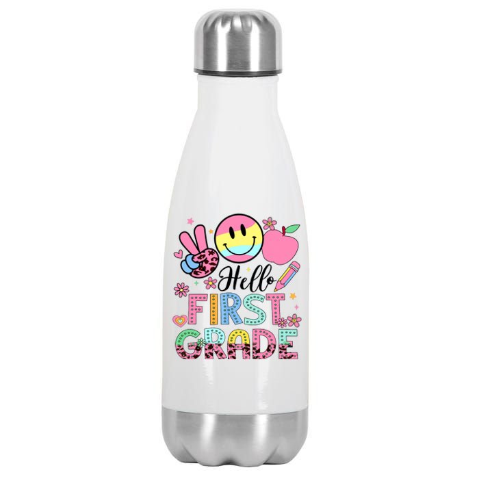 Hello 1st Grade Boy Girl Teacher Back To School 1st Grade Stainless Steel Insulated Water Bottle