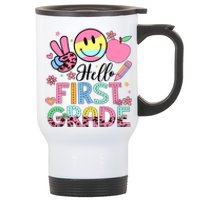 Hello 1st Grade Boy Girl Teacher Back To School 1st Grade Stainless Steel Travel Mug