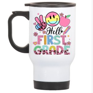 Hello 1st Grade Boy Girl Teacher Back To School 1st Grade Stainless Steel Travel Mug