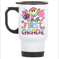 Hello 1st Grade Boy Girl Teacher Back To School 1st Grade Stainless Steel Travel Mug