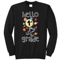 Hello 1st Grade Back To School Space Theme First Grade Sweatshirt