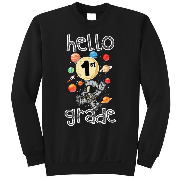 Hello 1st Grade Back To School Space Theme First Grade Sweatshirt