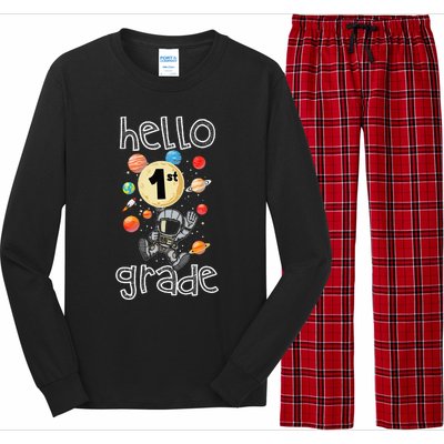 Hello 1st Grade Back To School Space Theme First Grade Long Sleeve Pajama Set