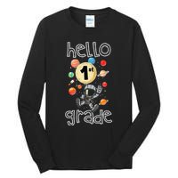 Hello 1st Grade Back To School Space Theme First Grade Tall Long Sleeve T-Shirt