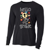 Hello 1st Grade Back To School Space Theme First Grade Cooling Performance Long Sleeve Crew