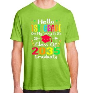 Hello 1st Grade Back To School Class Of 2035 Grow With Me Adult ChromaSoft Performance T-Shirt