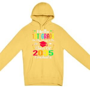 Hello 1st Grade Back To School Class Of 2035 Grow With Me Premium Pullover Hoodie