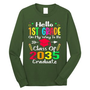 Hello 1st Grade Back To School Class Of 2035 Grow With Me Long Sleeve Shirt