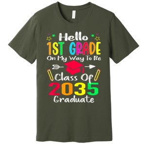 Hello 1st Grade Back To School Class Of 2035 Grow With Me Premium T-Shirt