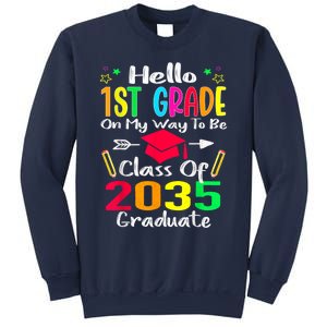 Hello 1st Grade Back To School Class Of 2035 Grow With Me Sweatshirt