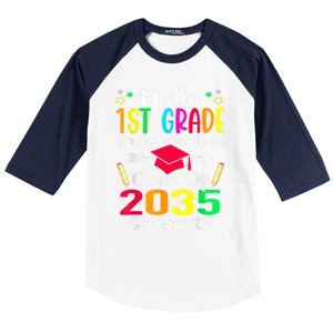 Hello 1st Grade Back To School Class Of 2035 Grow With Me Baseball Sleeve Shirt