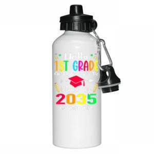 Hello 1st Grade Back To School Class Of 2035 Grow With Me Aluminum Water Bottle