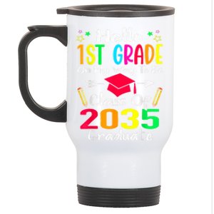 Hello 1st Grade Back To School Class Of 2035 Grow With Me Stainless Steel Travel Mug