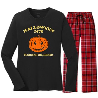 Halloween 1978 Haddonfield Illinois Women's Long Sleeve Flannel Pajama Set 