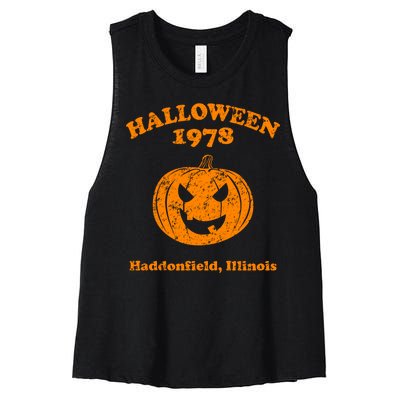 Halloween 1978 Haddonfield Illinois Women's Racerback Cropped Tank