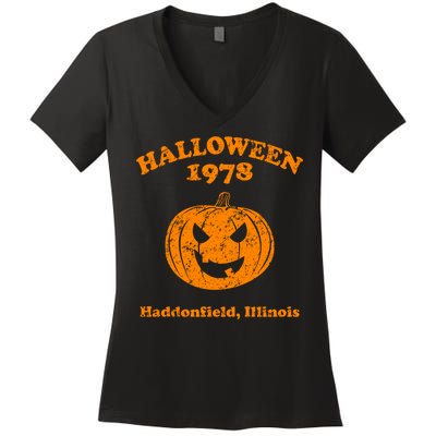 Halloween 1978 Haddonfield Illinois Women's V-Neck T-Shirt