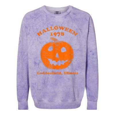 Halloween 1978 Holiday SpookyMyers Pumpkin Haddonfield Colorblast Crewneck Sweatshirt