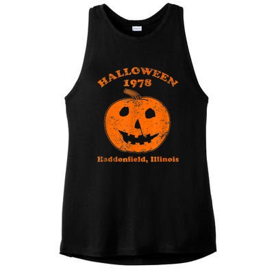 Halloween 1978 Holiday SpookyMyers Pumpkin Haddonfield Ladies PosiCharge Tri-Blend Wicking Tank