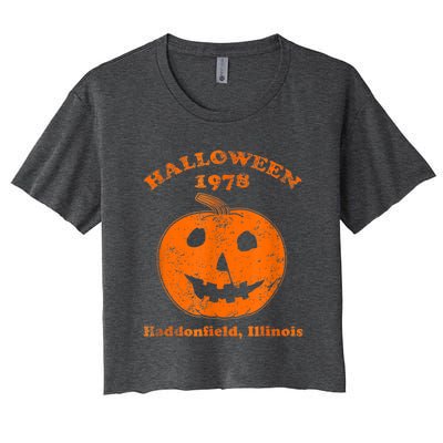 Halloween 1978 Holiday SpookyMyers Pumpkin Haddonfield Women's Crop Top Tee