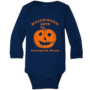 Halloween 1978 Holiday SpookyMyers Pumpkin Haddonfield Baby Long Sleeve Bodysuit