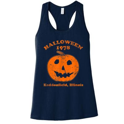 Halloween 1978 Holiday SpookyMyers Pumpkin Haddonfield Women's Racerback Tank