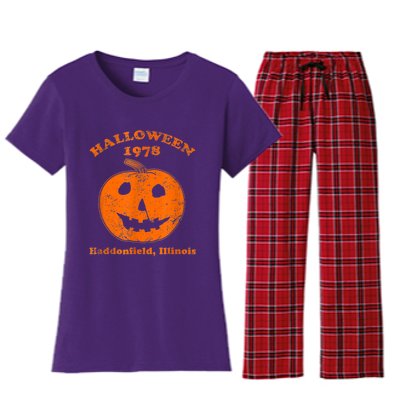 Halloween 1978 Holiday SpookyMyers Pumpkin Haddonfield Women's Flannel Pajama Set