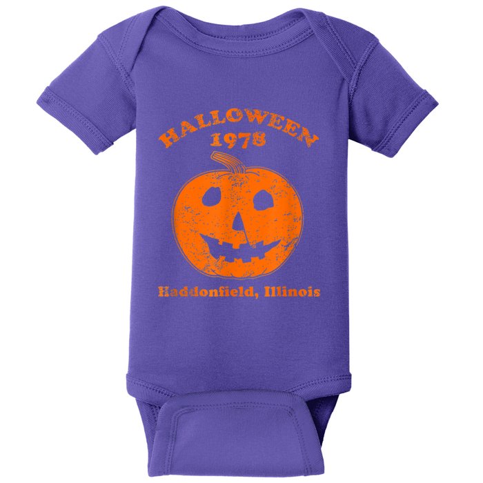 Halloween 1978 Holiday SpookyMyers Pumpkin Haddonfield Baby Bodysuit