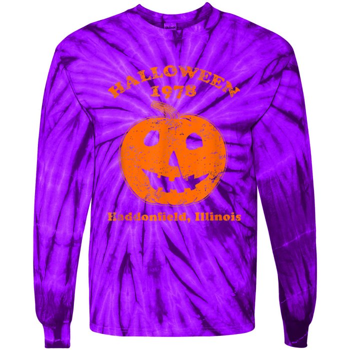 Halloween 1978 Holiday SpookyMyers Pumpkin Haddonfield Tie-Dye Long Sleeve Shirt