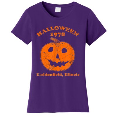 Halloween 1978 Holiday SpookyMyers Pumpkin Haddonfield Women's T-Shirt