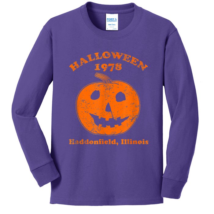 Halloween 1978 Holiday SpookyMyers Pumpkin Haddonfield Kids Long Sleeve Shirt