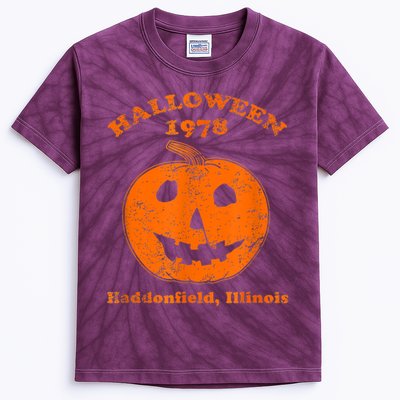 Halloween 1978 Holiday SpookyMyers Pumpkin Haddonfield Kids Tie-Dye T-Shirt