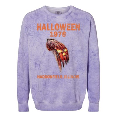 Halloween 1978 Holiday Spooky Gift Myers Pumpkin Haddonfield Colorblast Crewneck Sweatshirt