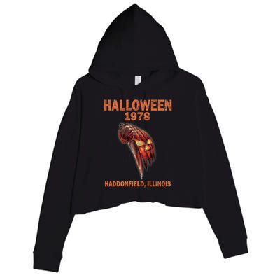 Halloween 1978 Holiday Spooky Gift Myers Pumpkin Haddonfield Crop Fleece Hoodie