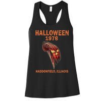 Halloween 1978 Holiday Spooky Gift Myers Pumpkin Haddonfield Women's Racerback Tank