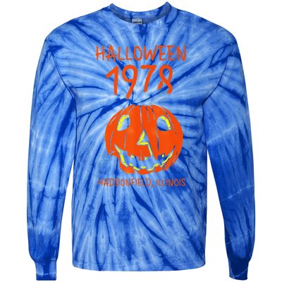 Halloween 1978 Holiday Spooky Gift Myers Pumpkin Haddonfield Tie-Dye Long Sleeve Shirt