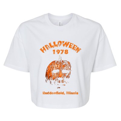 Halloween 1978 Holiday Spooky Gift Myers Pumpkin Haddonfield Bella+Canvas Jersey Crop Tee