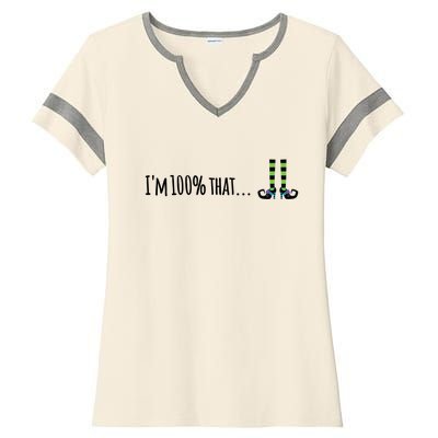 Halloween 100% That Witch Cool Gift Ladies Halftime Notch Neck Tee