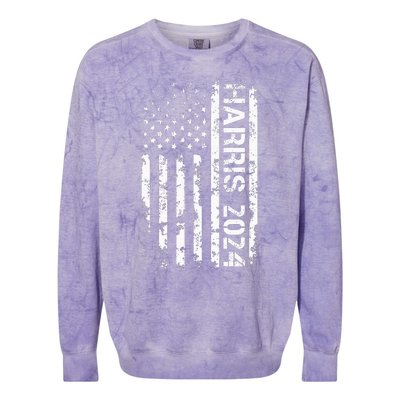 Harris 2024 American Flag Vintage Election President 2024 Colorblast Crewneck Sweatshirt