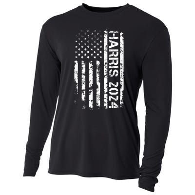 Harris 2024 American Flag Vintage Election President 2024 Cooling Performance Long Sleeve Crew