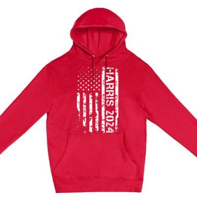 Harris 2024 American Flag Vintage Election President 2024 Premium Pullover Hoodie