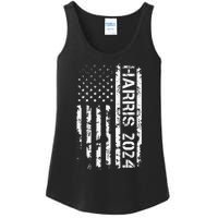 Harris 2024 American Flag Vintage Election President 2024 Ladies Essential Tank