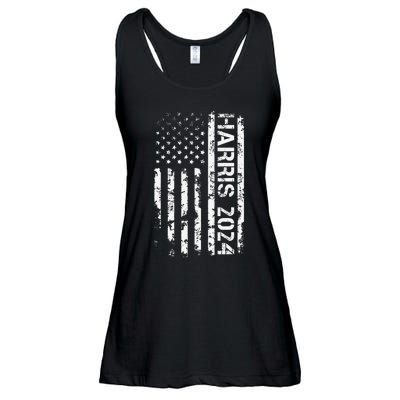 Harris 2024 American Flag Vintage Election President 2024 Ladies Essential Flowy Tank