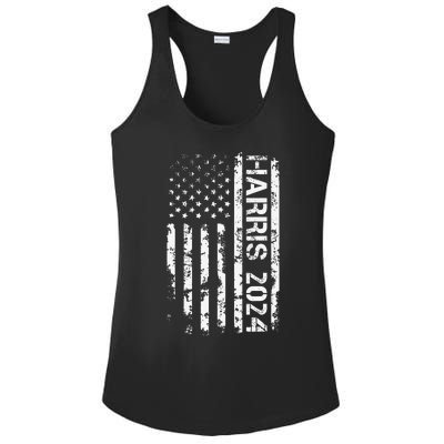 Harris 2024 American Flag Vintage Election President 2024 Ladies PosiCharge Competitor Racerback Tank