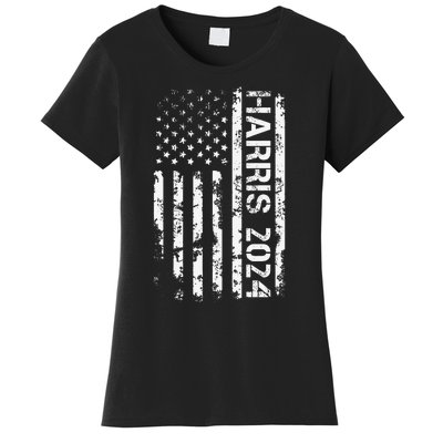 Harris 2024 American Flag Vintage Election President 2024 Women's T-Shirt