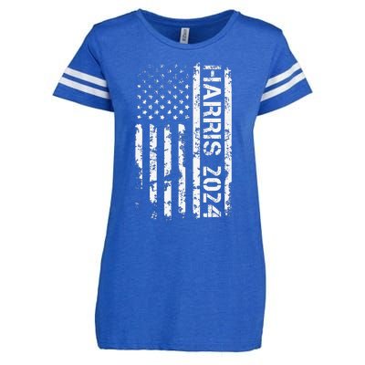 Harris 2024 American Flag Vintage Election President 2024 Enza Ladies Jersey Football T-Shirt