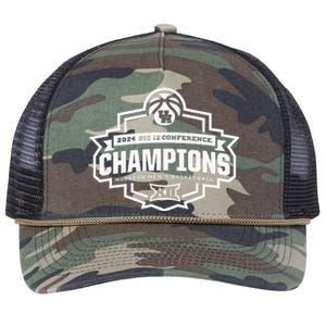 Houston 2024 Big 12 Basketball Conference Champs Retro Rope Trucker Hat Cap